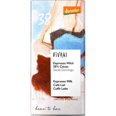 Vivani Czekolada mleczna espresso demeter 90 g Bio