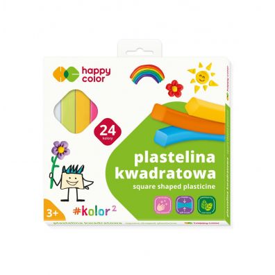 Happy Color Plastelina szkolna kwadratowa, 24 kolory