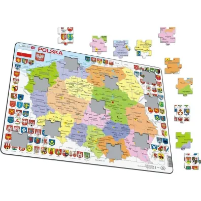 Puzzle 70 el. Mapa Polska polityczna Larsen