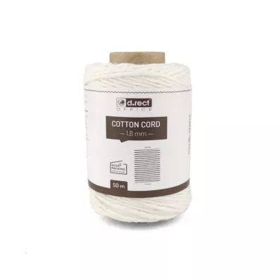 D.rect Sznurek baweniany biay 1.8mm x 50m