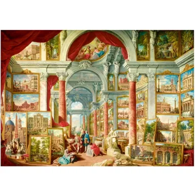 Puzzle 1000 el. Galeria sztuki w Rzymie, Panini, 1757 Bluebird Puzzle