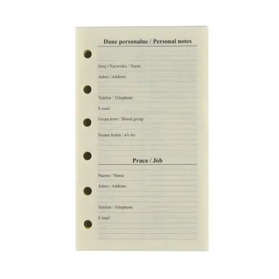 Drops Office Collection Kalendarz 2026 pe�ny Wk�ad do Organizera Notes Finanse Adresy 7,5x12,5 cm WKLORS-05-Set