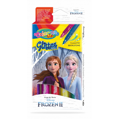 Patio Flamastry brokatowe Colorino Kids Frozen 6 kolorw