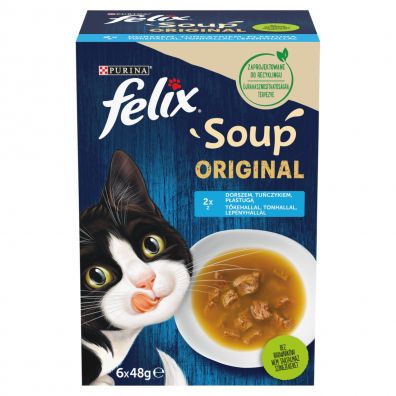 Felix Soup Original Uzupełniająca karma dla kota 6 x 48 g
