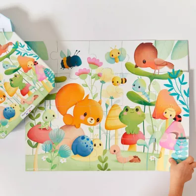 Puzzle w walizce Przyjaciele z ogrdka 20 el. 2+ Janod