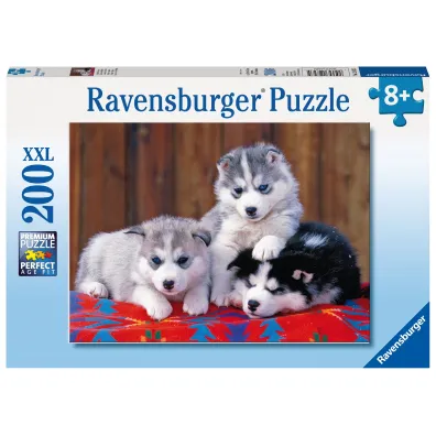 Puzzle 200 el. XXL Szczeni�ta Husky 128235 Ravensburger