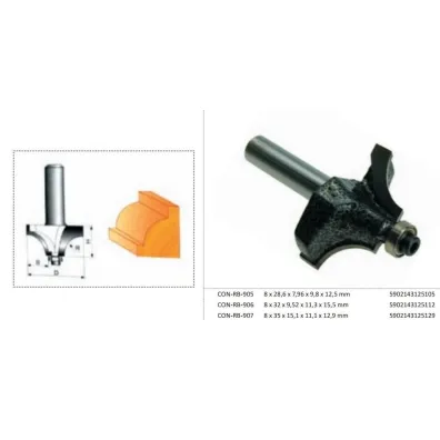 Drel/Condor Condor frez do drewna, do zaokr�gle� fi=35 12,9 x 15,1 x 11,1mm trzpie� 8mm z �o�yskiem