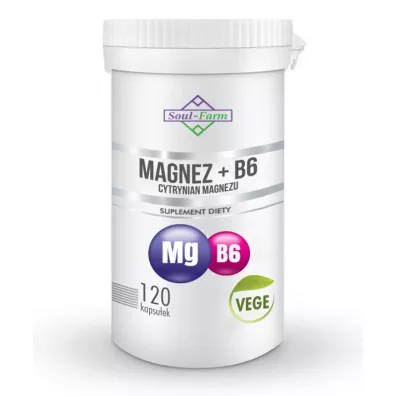 Soul Farm Magnez + witamina B6 97,5 mg + 1,4 mg Suplement diety 120 kaps.