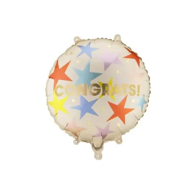 PartyDeco Balon fol.pastyl.Congrats 35x35 mix FB339 29767