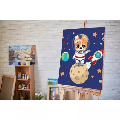 Twoje Hobby Malowanie po numerach - Pies astronauta 40x50cm