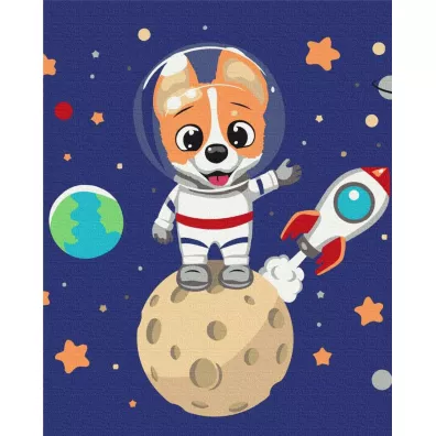 Twoje Hobby Malowanie po numerach - Pies astronauta 40x50cm
