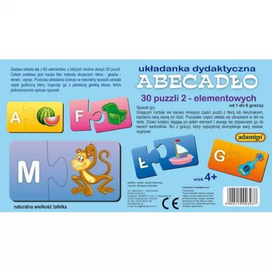 Ukadanka dydaktyczna. Abecado Adamigo