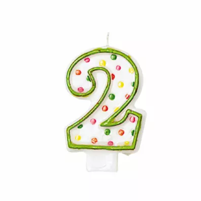 Amscan �wieczka cyferka 2 kropki 7.6cm