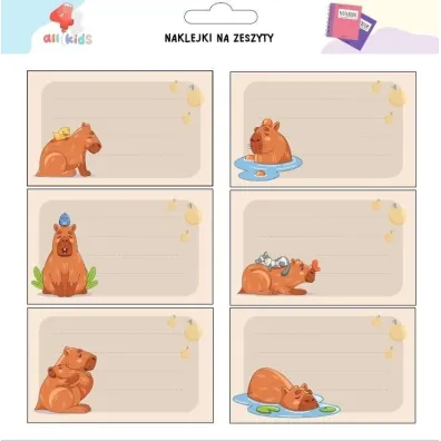 All4Kids Naklejki na szafk� i zeszyt Kapibara 2