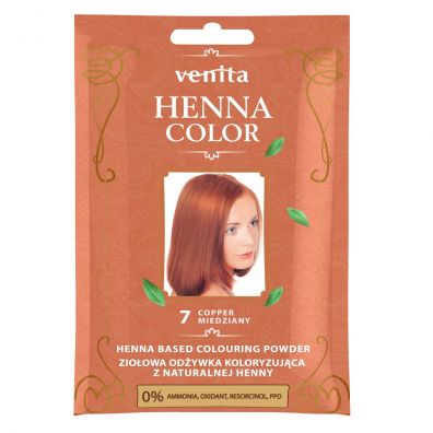 Venita Henna Color ziołowa odżywka koloryzująca z naturalnej henny 7 Miedziany 30 g