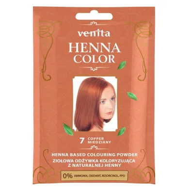 Venita Henna Color zio�owa od�ywka koloryzuj�ca z naturalnej henny 7 Miedziany 30 g