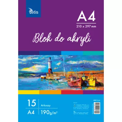 Tetis Blok do akryli A4 15 kartek