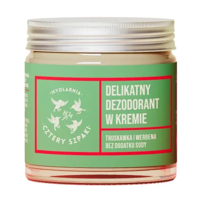 Mydlarnia 4 Szpaki Delikatny dezodorant w kremie - truskawka i werbena 60 ml
