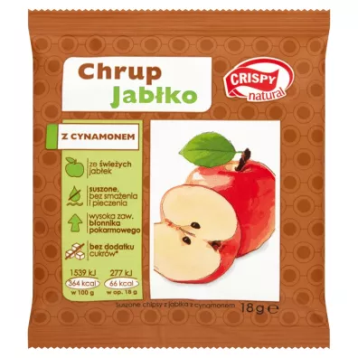 Crispy Natural Suszone chipsy z jab�ka z cynamonem 18 g