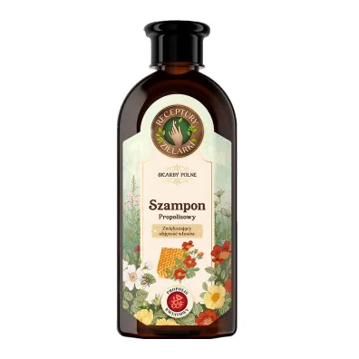 Receptury Zielarki Szampon propolisowy zwi�kszaj�cy obj�to�� w�os�w propolis kwiatowy 350 ml