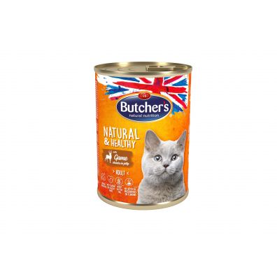 Butchers Natural&Healthy Kawałki w galarecie z dziczyzną dla kotów 400 g