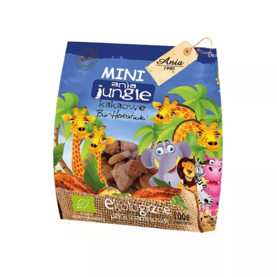 Bio Ania Ciastka kakaowe mini jungle 100 g Bio