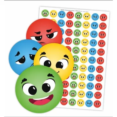 LearnHow Naklejki motywacyjne - Kolorowe emocje 88 szt.
