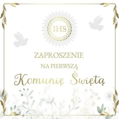 Armin Style ZAPROSZENIE KOMUNIA 130X130 Z KOP AS ZP-93 OP10S