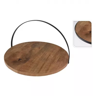 H&S Decoration Patera na ciasto z drewna mango 38cm