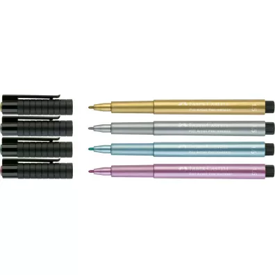 Faber-Castell Zestaw Pitt Artist Pen Handlettering metaliczne 4 szt.