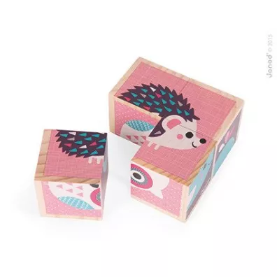 Klocki drewniane Puzzle 6w1 Zwierztka
