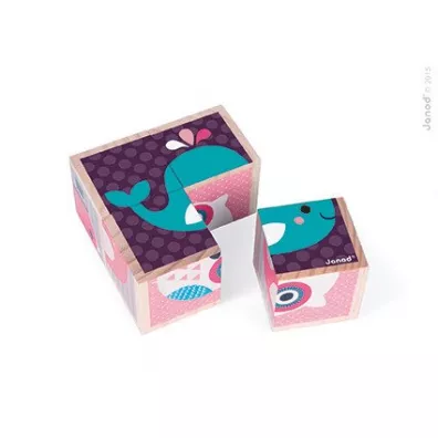 Klocki drewniane Puzzle 6w1 Zwierztka