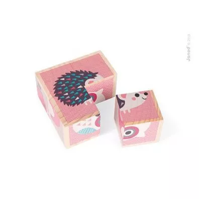 Klocki drewniane Puzzle 6w1 Zwierztka