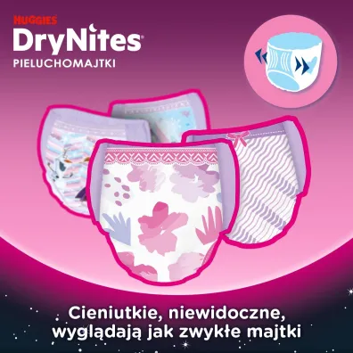 Huggies Pieluchomajtki na noc 4-7 lat DRYNITES Girl (17-30 kg) 10 szt.