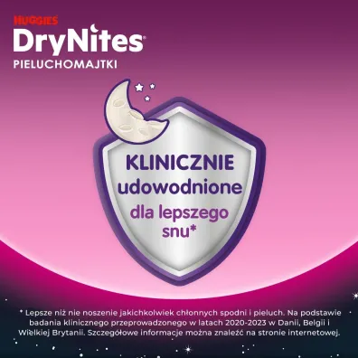 Huggies Pieluchomajtki na noc 4-7 lat DRYNITES Girl (17-30 kg) 10 szt.