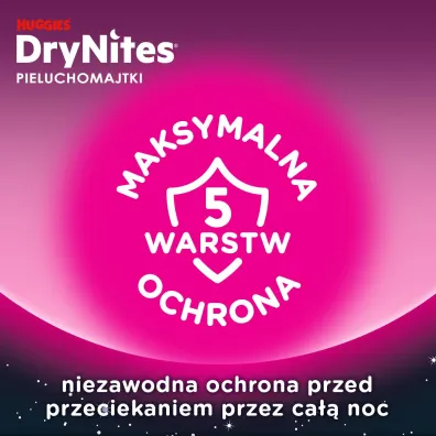 Huggies Pieluchomajtki na noc 4-7 lat DRYNITES Girl (17-30 kg) 10 szt.