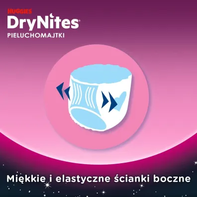 Huggies Pieluchomajtki na noc 4-7 lat DRYNITES Girl (17-30 kg) 10 szt.