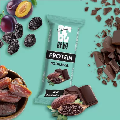 BeRaw Baton protein - surowe kakao w gorzkiej czekoladzie 40 g