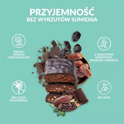 BeRaw Baton protein - surowe kakao w gorzkiej czekoladzie 40 g