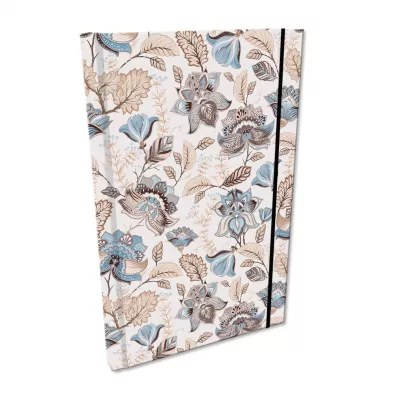 Notes A5 w kratk z gumk Soft Touch Paisley kwiaty kawowe