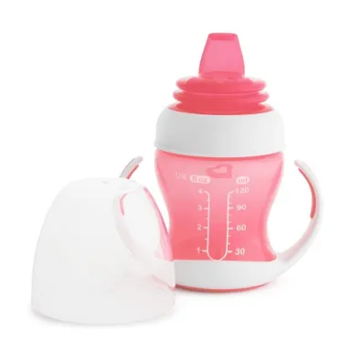 Kubek z mi�kkim ustnikiem i uchwytami Munchkin 118ml r�owy