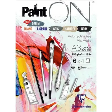 Clairefontaine Blok A3 papier�w 6 kolor�w 250g 24ark