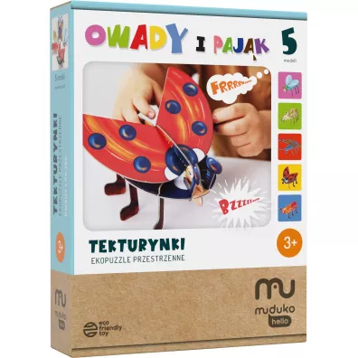 Tekturynki. Ekopuzzle przestrzenne. Owady Muduko