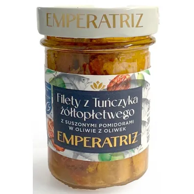 Emperatriz Tu�czyk ��top�etwy filety MSC w oliwie z oliwek z suszonymi pomidorami (s�oik) 120 g