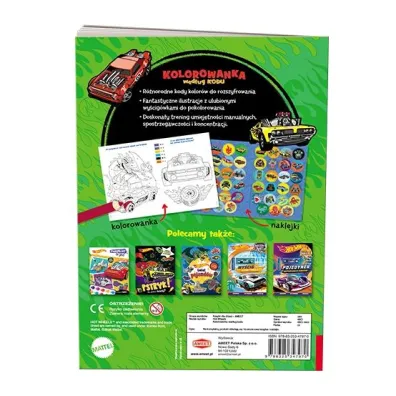 Mattel Hot Wheels. Kolorowanka wed�ug kodu