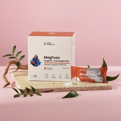 Aura Herbals MagFuse: magnez + ashwagandha suplement diety 30 x 2.78 g