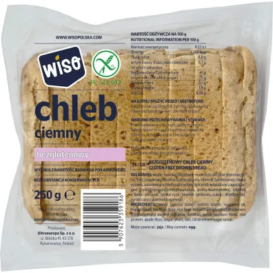 Wiso Chleb ciemny krojony bezglutenowy 250 g