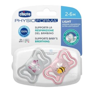 Chicco Smoczek uspokajaj�cy PhysioForma Light r�owy 2-6m