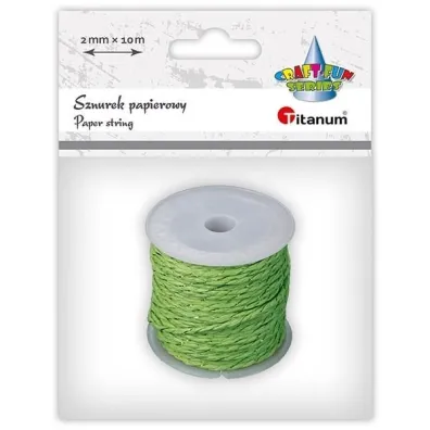 Titanum Sznurek papierowy zielono-z�oty 2mm x 10m 10 m