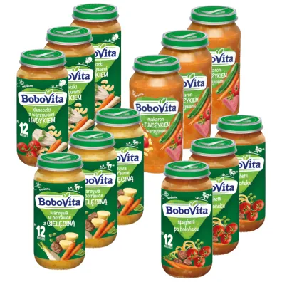 BoboVita Zestaw Obiadki i Zupki mix po 1. roku �ycia 12 x 250 g